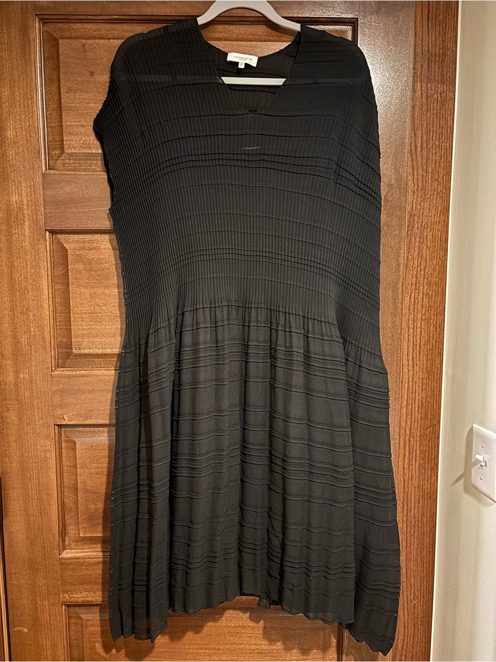Lafayette 148 New York Black Textured Midi Dress